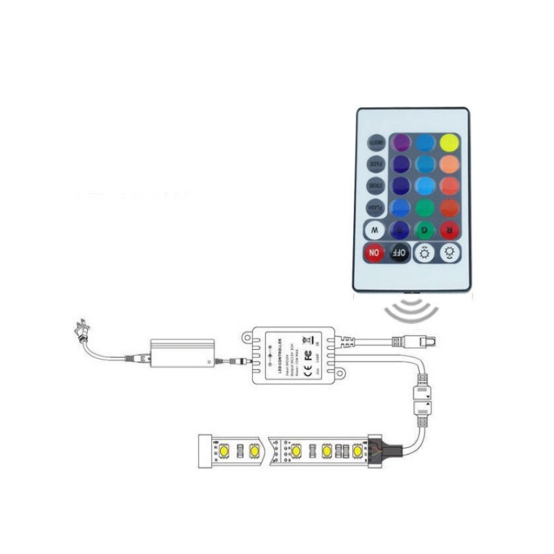 LED 燈帶 5050 RGB 控制器 5V 12V 24V 24鍵 IR 紅外線 無線 七彩 遙控器