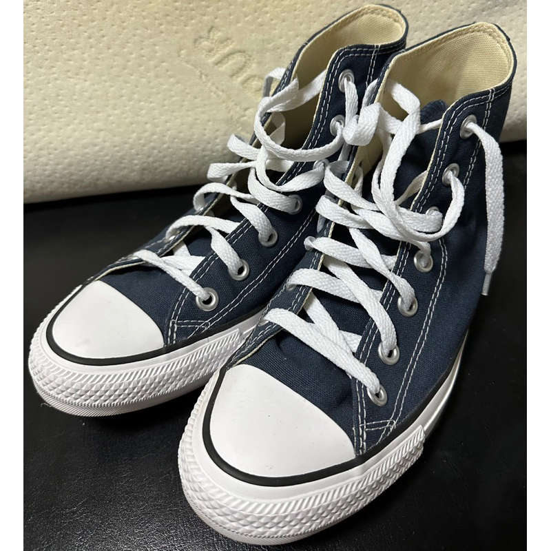 近全新 Converse All Star經典款深藍色長筒帆布鞋