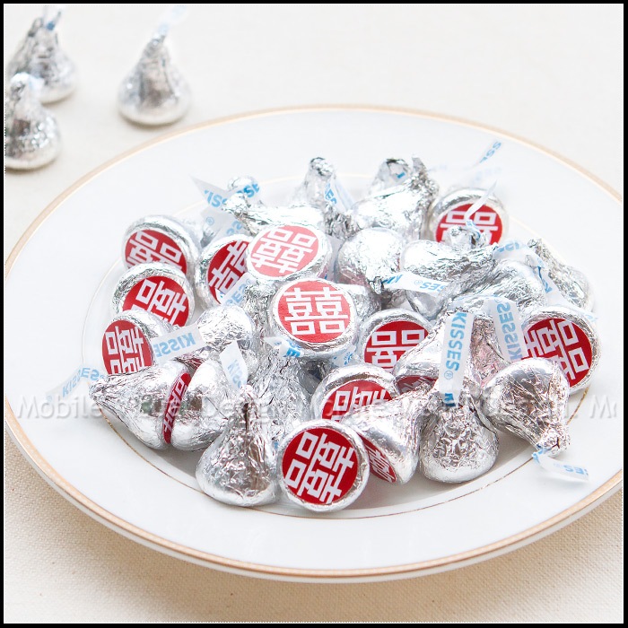 100顆 紅色囍字水滴巧克力 KISSES婚禮喜糖 宴客必備 二次進場 送客糖 婚禮小物 送客喜糖 幸福朵朵 巧克力