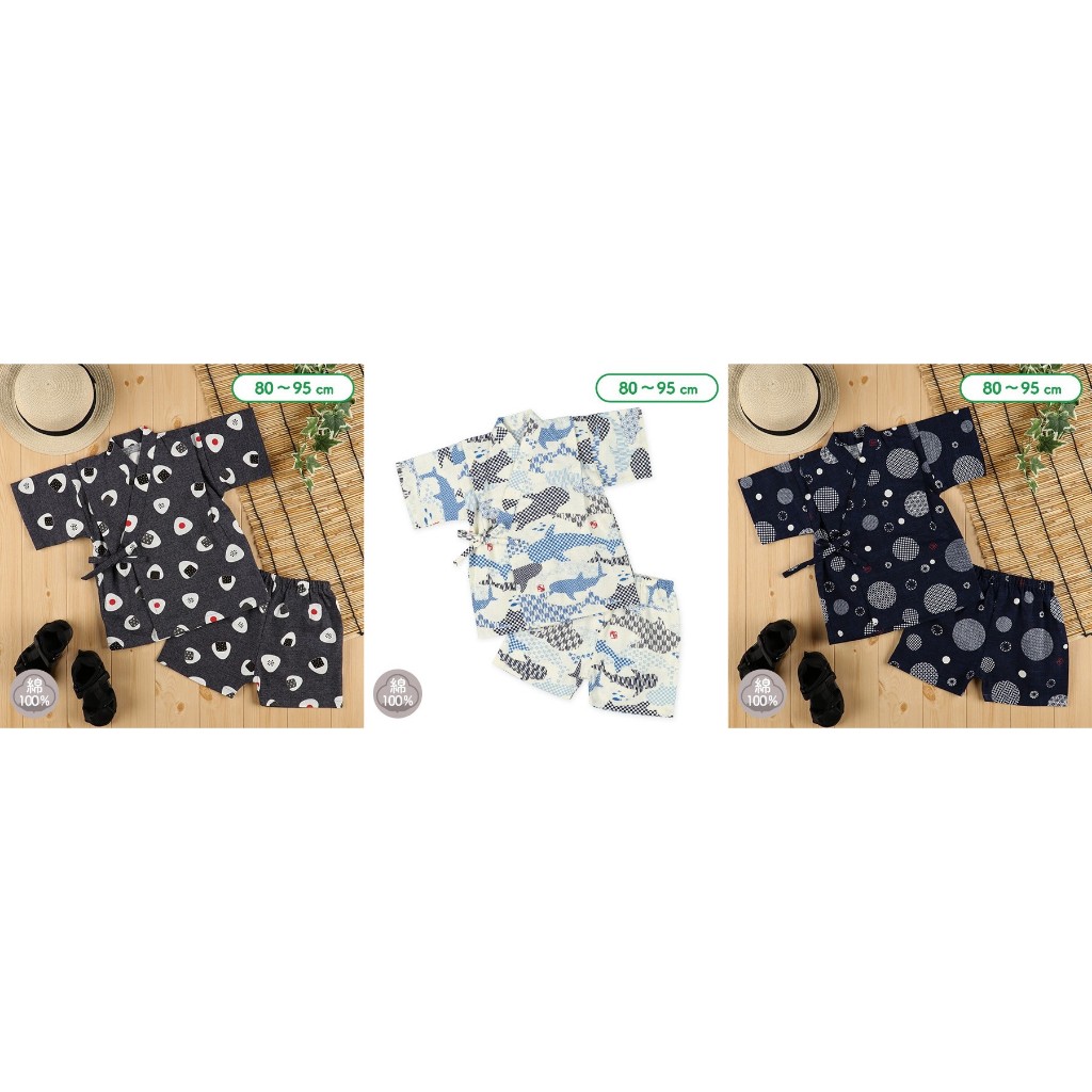 日本🇯🇵 西松屋 | 甚平系列 | 寶寶兩件式甚平/mini和服 80-95cm 100％純棉