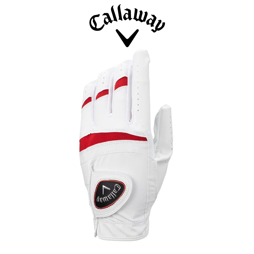 【Callaway 卡拉威】ALL WEATHER GLOVE 男士 高爾夫球手套 紅/白