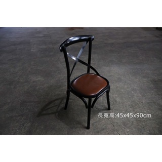 美式工業風咖啡色軟墊式餐椅 瑪德琳椅