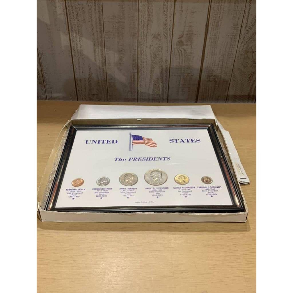 1970年發行美國歷代總統紀念幣套裝6枚盒裝。