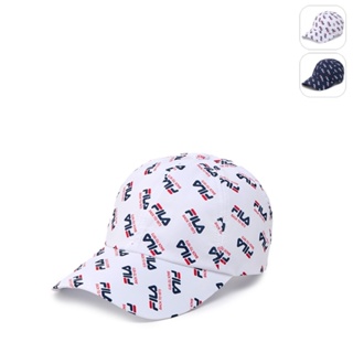 【FILA】滿版LOGO帽棒球帽-白色 HTX-5101-WT
