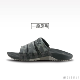 【ZABWAY】LINE WALKER (灰黑) 戶外休閒｜套式拖鞋 [女鞋] 橡膠大底/迷彩/透氣網布/大尺碼拖鞋