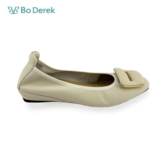 Bo Derek 舒適絲綢羊皮平底鞋-米白