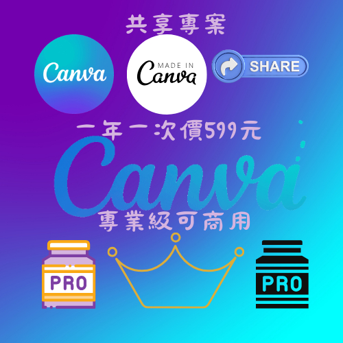 共享團隊【Canva Pro】會員專業版 短期使用 設計去背 美編 任何素材 圖像 影片 影像 花邊裝飾一網打盡