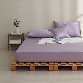 純淨天絲-60支300織紗萊賽爾纖維-天絲三件式枕套床包組/丁香紫