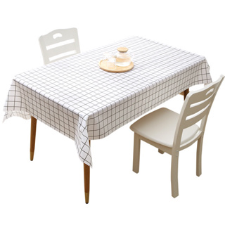 格子桌布 長方形餐桌布防水防油ins風💖桌布 餐桌布