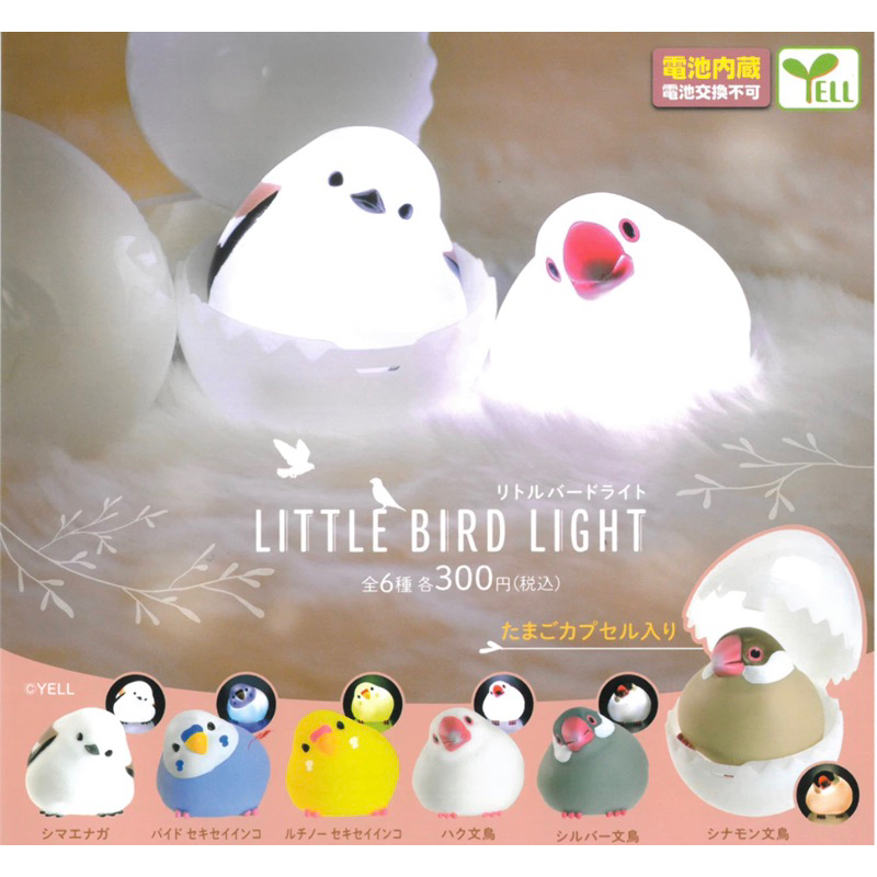 《嘟嘟鳥寵物》會發光的掌上型文鳥 虎皮玩具扭蛋 小夜燈