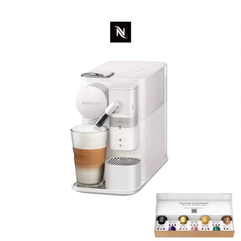 Nespresso 膠囊咖啡機 Lattissima One      （瓷白色，內含7顆Original系列咖啡膠囊）