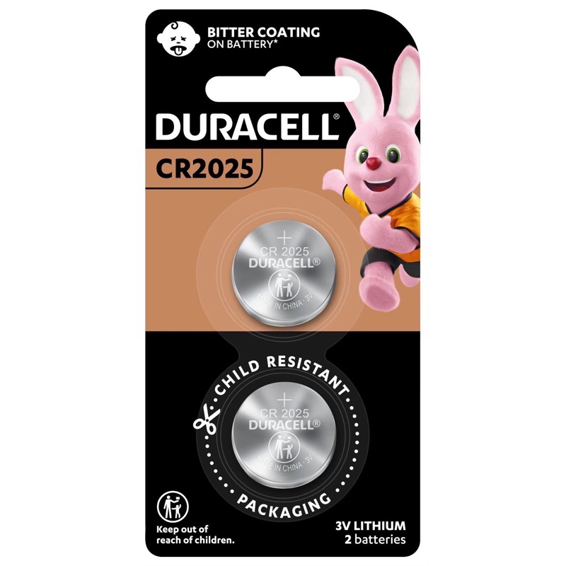 【Duracell 金頂】金霸王 鈕扣型鋰電池CR系列 CR2025 3V兩入裝 金頂2025 一盒6卡