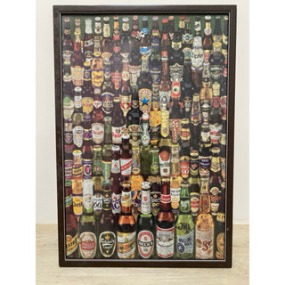 酒瓶 拼圖 含木框 二手品 1000片