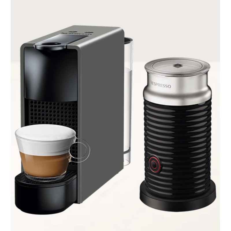 Nespresso Essenza Mini 優雅灰 Aeroccino37奶泡機組合（二手）