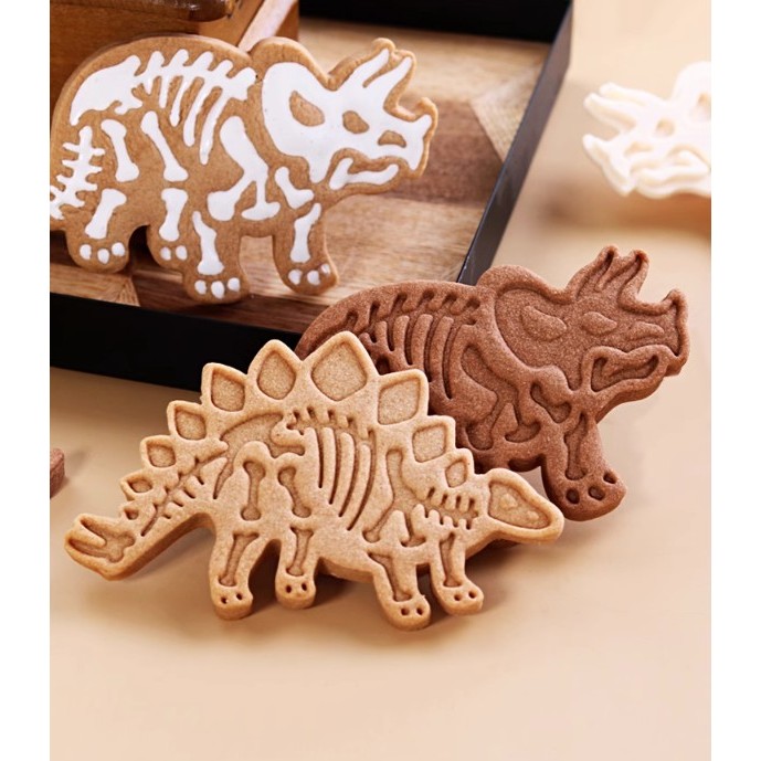 《U貝》進入侏儸紀時代~~3入!! 恐龍造型餅乾模 恐龍化石餅乾模 恐龍化石印章模 🍬BA34