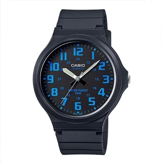 【CASIO 卡西歐】簡約指針式撞色錶盤設計 MW-240-2B 43.6mm現代鐘錶