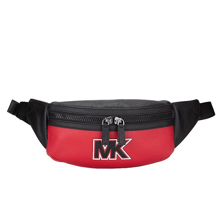 MICHAEL KORS 胸包 腰包 荔枝紋真皮 腰包 側背包 單肩包 胸前包 M93878 MK(現貨)