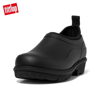 【FitFlop】WONDERCLOG NEON-POP WATERPROOF RUBBER CLOGS輕量雨鞋-女(黑