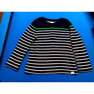 GAP KIDS BABY 童裝 男童男生兒童小孩 帥氣好搭條紋圖案造型長袖上衣深藍 長T T桖 100 3歲冬裝二手衣