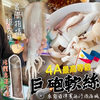 【帥哥魚】🔥菲律賓🔥 巨砲軟絲 4A最高品質 1000g 活凍軟絲 軟翅仔 軟絲仔 4A活凍軟絲 軟絲 魷魚 透抽