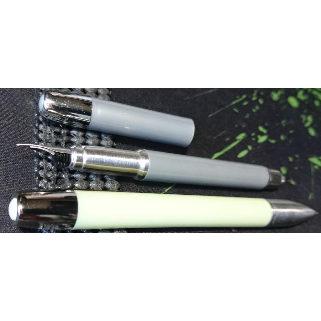 二手近全新釋出極稀少 PARKER 派克早期VECTOR XL灰色鋼筆 湖水綠原子筆