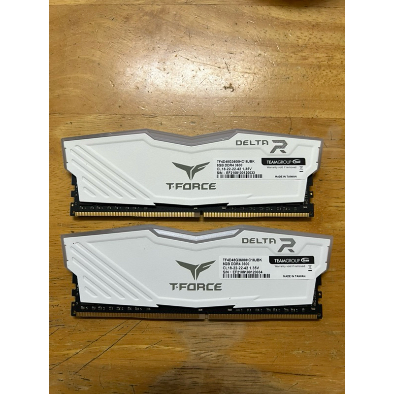 售十銓 T-Force Delta 炫光RGB系列 16GB(雙通8GB*2) DDR4-3600(白色)/CL18