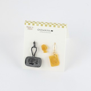 ｜OSEWAYA｜鯛魚燒與它的器具耳環 - 3入 經典和風 耳環組 食物造型飾品 日本飾品 日本製造