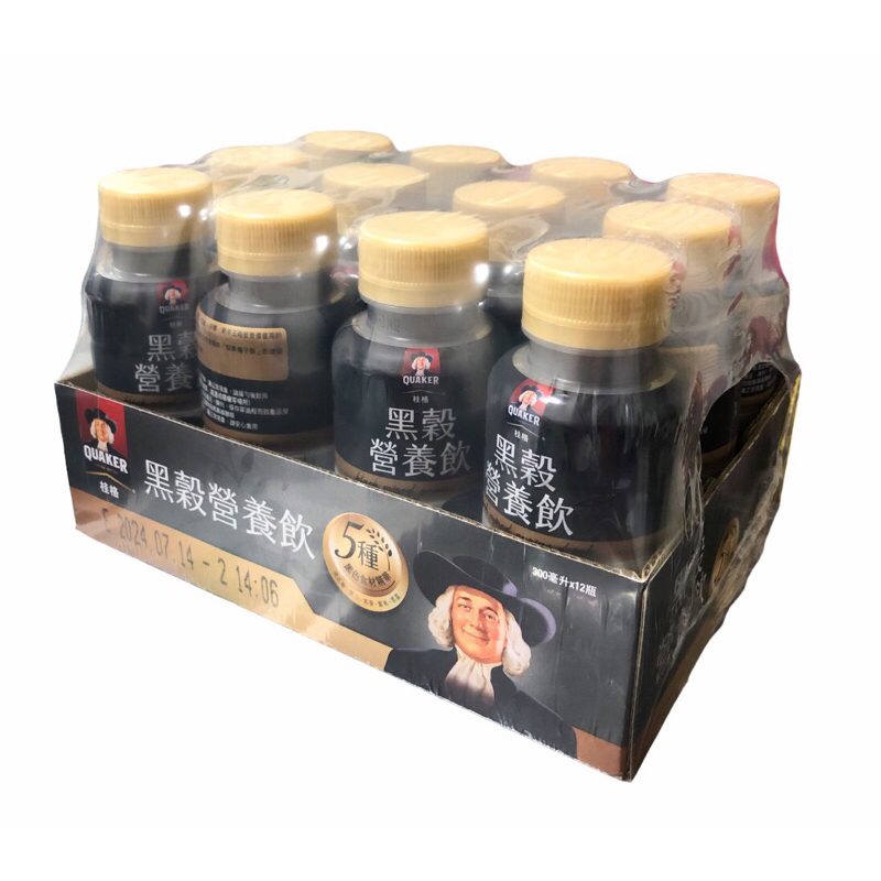 桂格 黑榖 營養飲 300ml/入（分購6入/ 一組12入）黑芝麻 黑豆 紫米 黑棗 黑麥 即飲 好市多