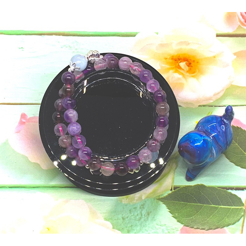 💗紫水晶極光23💗水晶設計款手鍊