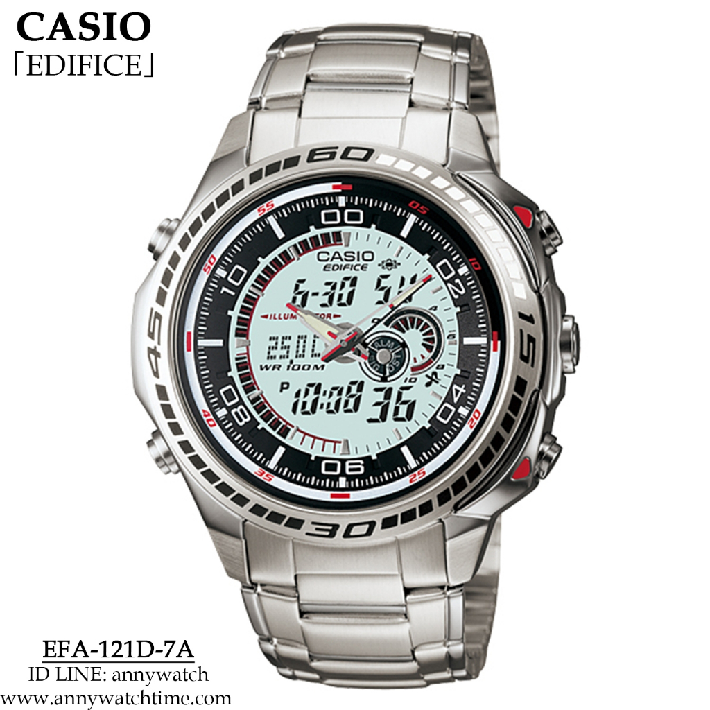 CASIO 手錶_EFA-121D 雙顯多功能賽車錶  ((絕版二手.可以顯示 溫度))
