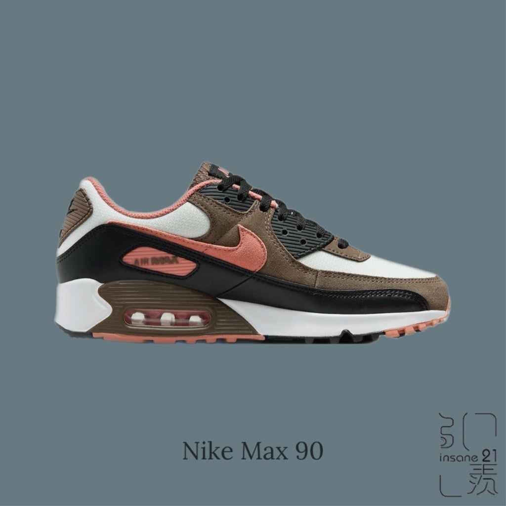 NIKE AIR MAX 90 咖啡乾燥玫瑰粉 麂皮 皮革 氣墊 男 休閒鞋 DM0029-105【Insane-21】