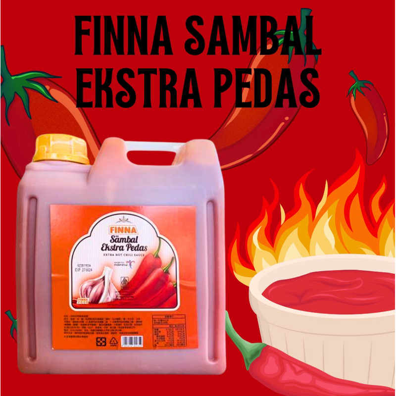 印尼🇮🇩FINNA Sambal Extra Pedas 營業用 大桶 6kg 特辣辣椒醬🌶️