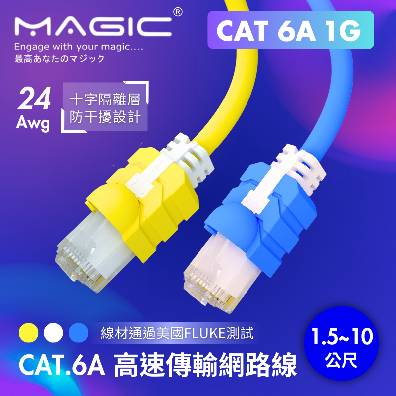 MAGIC CAT6A 高速傳輸網路線 防訊號干擾 通過FLUKE測試 RJ45接頭 8P8C水晶頭 1.5米~10米