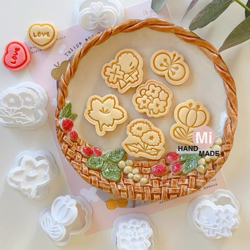 『Mi烘培』迷你小花6件組 3D列印模 烘焙壓模 餅乾模具 手工餅乾 造型餅乾 壓模餅乾 餅乾模 親子烘培 寵物餅乾
