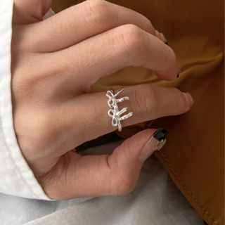 ：： Uyo_Official ：： 925純銀 『 蝴蝶結緞帶 簡約戒指 』 戒指 銀戒 銀飾 飾品