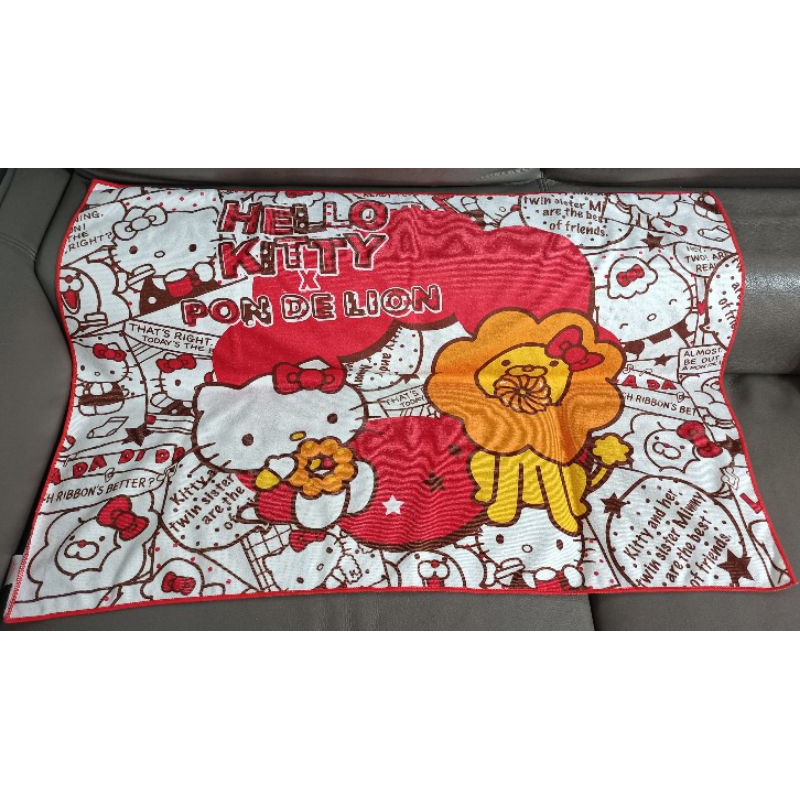 * 絕版 限定 日本 mister Donut × 三麗鷗 Hello Kitty PON DE LION 造型 毯子