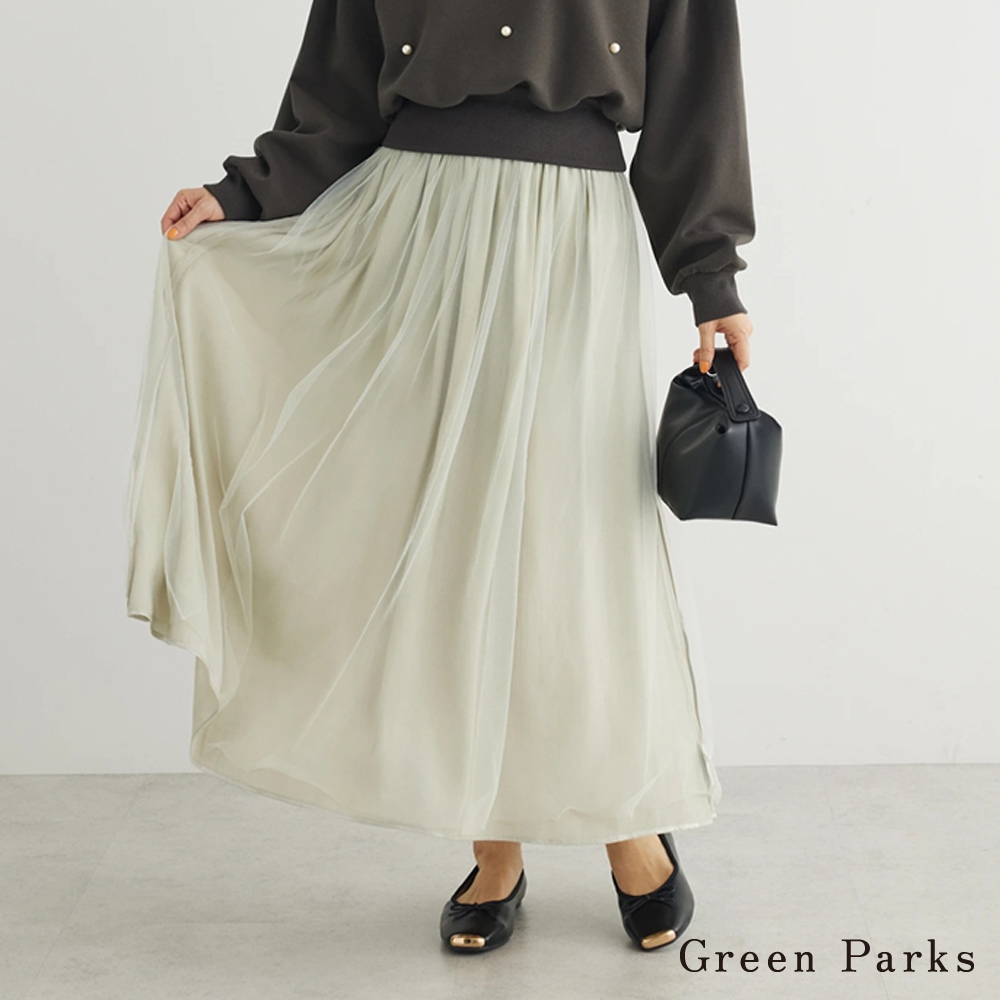 Green Parks 2Way兩穿薄紗緞面長裙(6A41L0L1000)