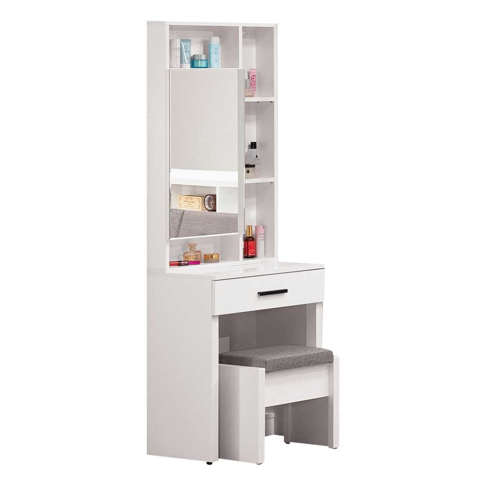 Boden-羅克莎2尺白色化妝桌/開門式鏡台/梳妝台(附耐磨皮革收納化妝椅)