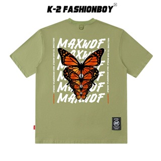 【K-2】MAXWDF 黃蝴蝶 潮流設計 落肩 高品質 短T 短袖 上衣 精梳棉 寬鬆短T K2【HB2392A】