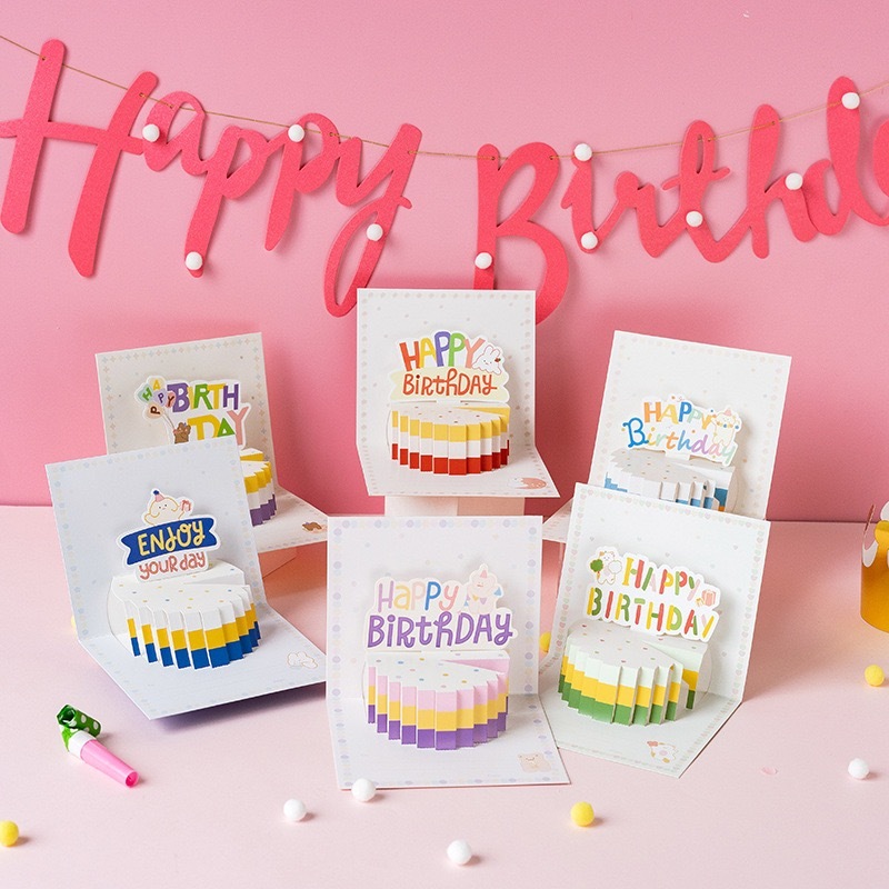 卡通 生日蛋糕造型卡片❤ 生日卡片 生日賀卡 創意卡片 立體卡片 紙雕立體卡片 卡片