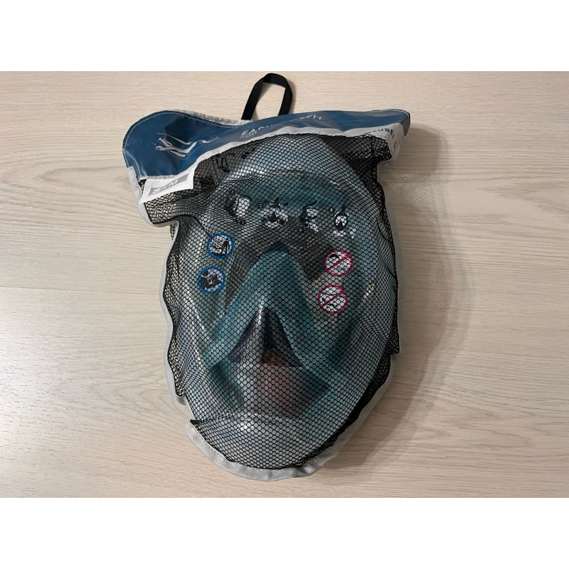 迪卡儂 浮潛面鏡 浮潛面罩 口鼻呼吸 成人款面鏡 Easybreath 500－淺碧藍色 - S/M