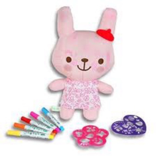 二手✨韓國MIMI WORLD 粉紅兔魔法塗鴉組 水洗兔 兔子娃娃 兒童水畫娃娃 塗鴉創作 兒童益智玩具