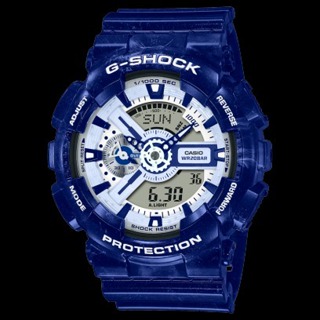 []錶子$行頭[] CASIO G-SHOCK 經典青花瓷雙顯腕錶 - (GA-110BWP-2A)