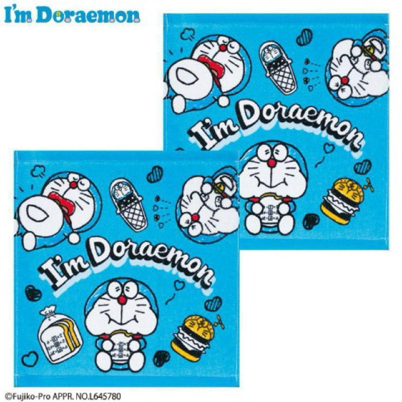 （現）日本 Marushin 丸真 I’ｍ DORAEMON 哆啦A夢 貪吃造型 手帕 方巾 小叮噹