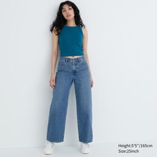 Uniqlo 女裝 寬版直筒牛仔褲【標準，褲長72cm］ 463396 （22腰）