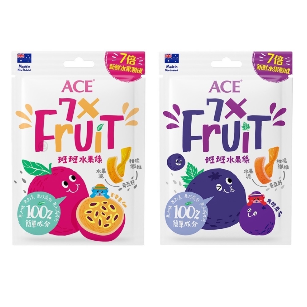 【ACE】斑斑水果條(百香果+奇亞籽/黑醋栗+奇亞籽) 32g/袋