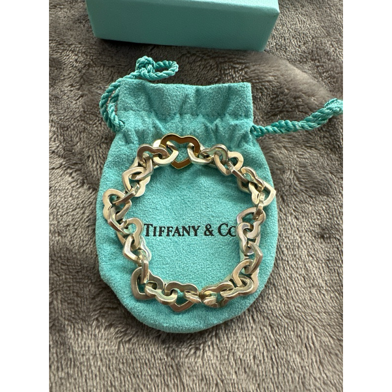 Tiffany &amp; Co. 蒂芙尼心型手鍊18K金x925純銀