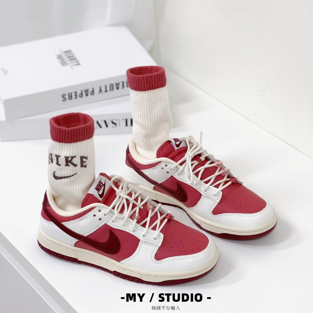 MY-  Nike Dunk Low 情人節限定 粉紅色 莓紅 粉白 花花 愛心 板鞋 HF0736-161