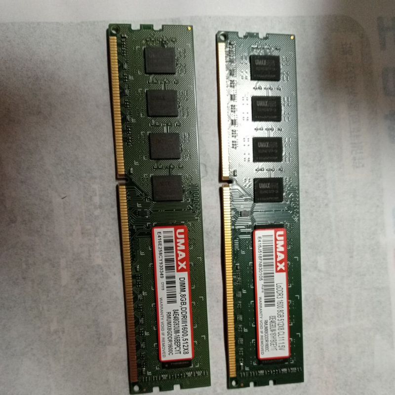DDR3-1600-UMAX記憶體8GB雙面-單支240$