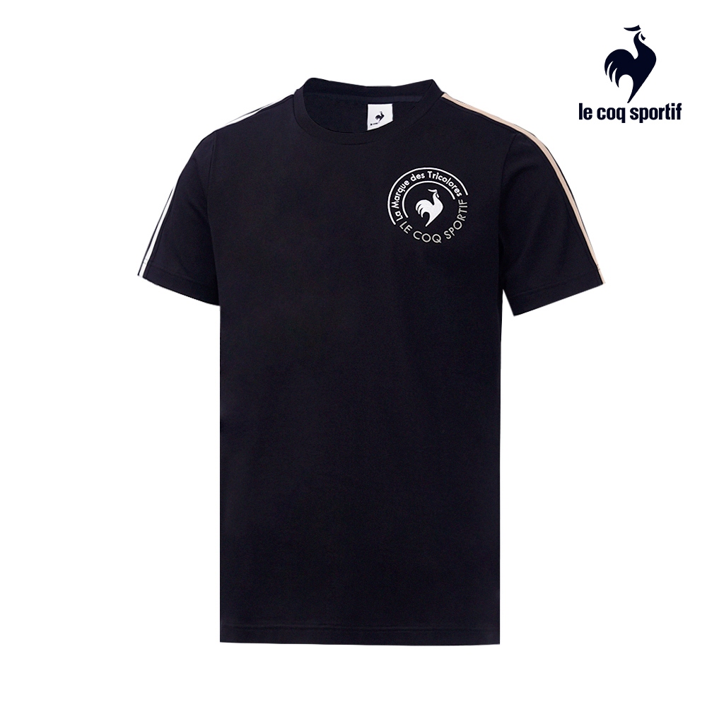 【LE COQ SPORTIF 法國公雞】休閒經典短袖T恤-男女款-黑色-LWT23304